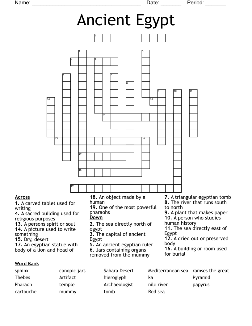 Ancient Egypt Crossword