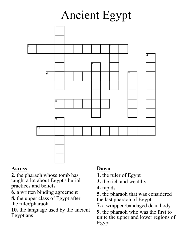 Ancient Egypt Crossword