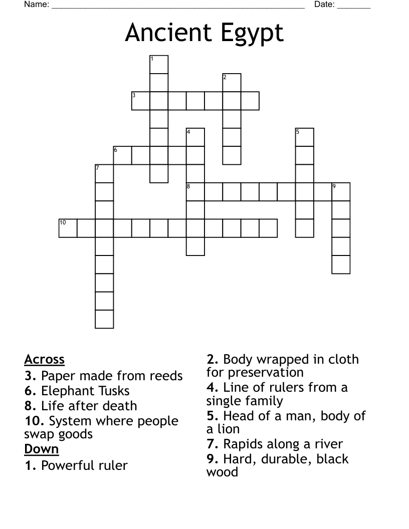 Ancient Egypt Crossword