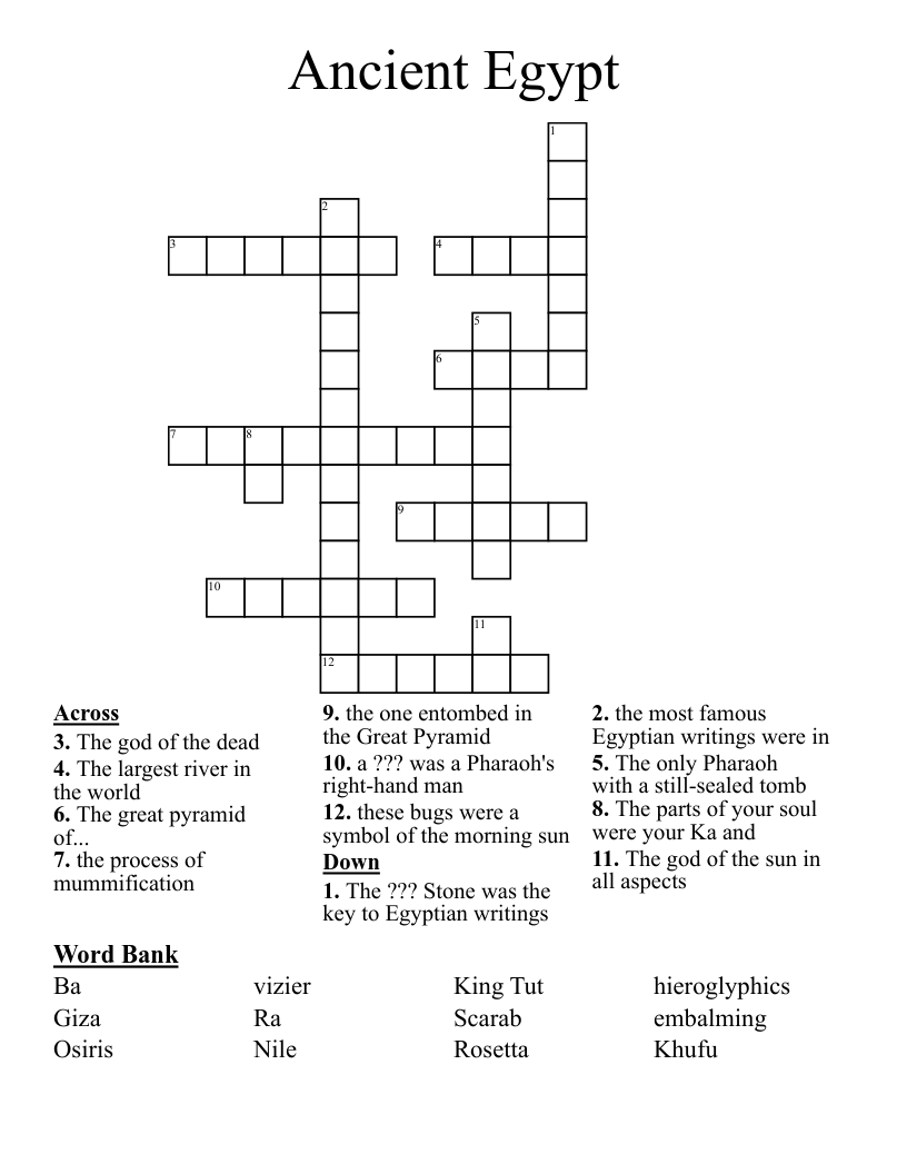 Ancient Egypt Crossword