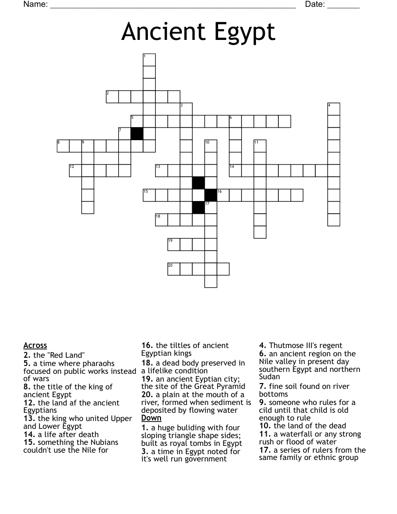 Ancient Egypt Crossword