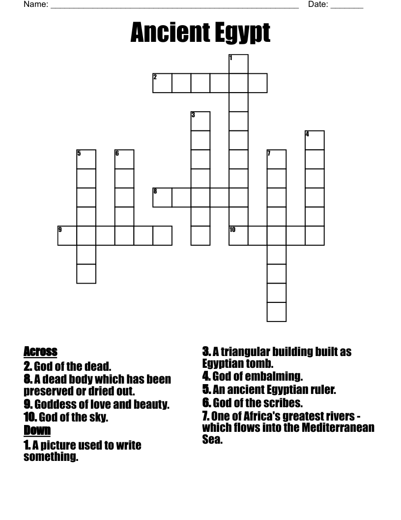 Ancient Egypt Crossword