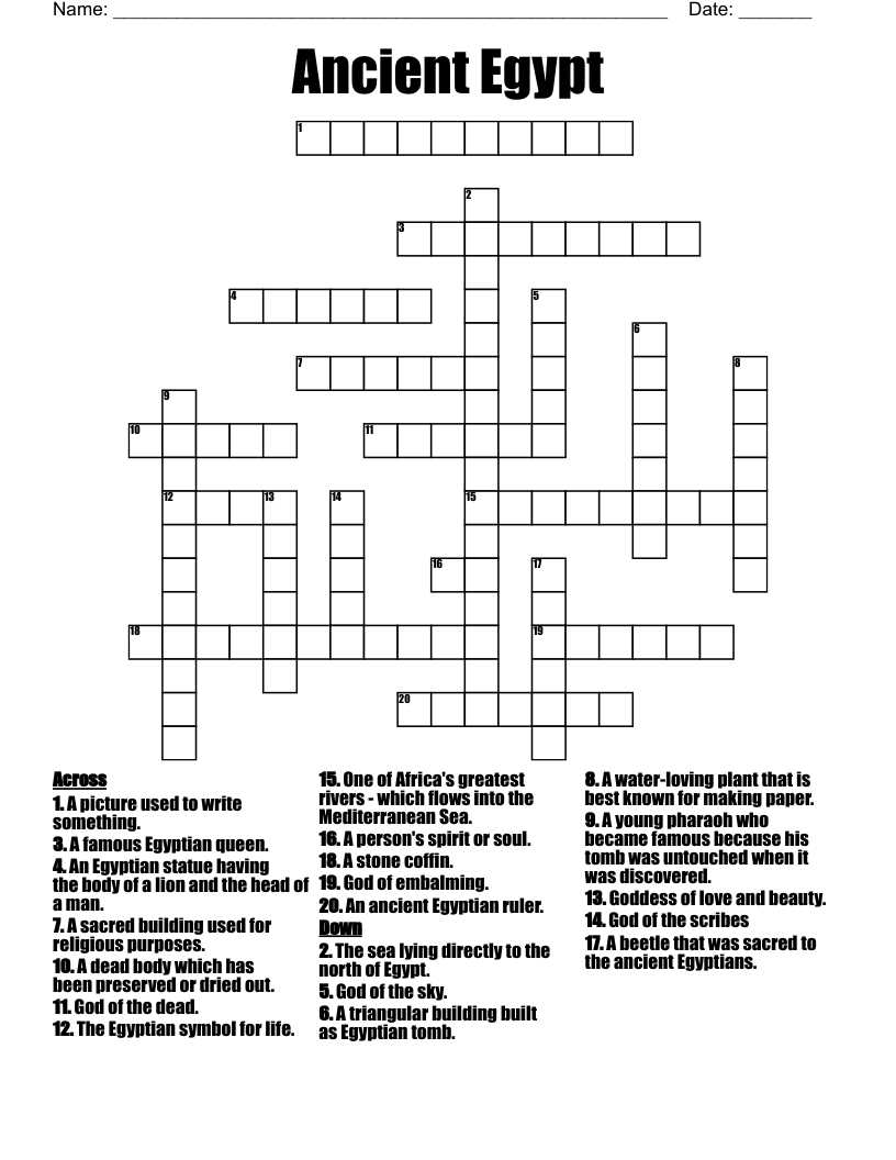 Ancient Egypt Crossword