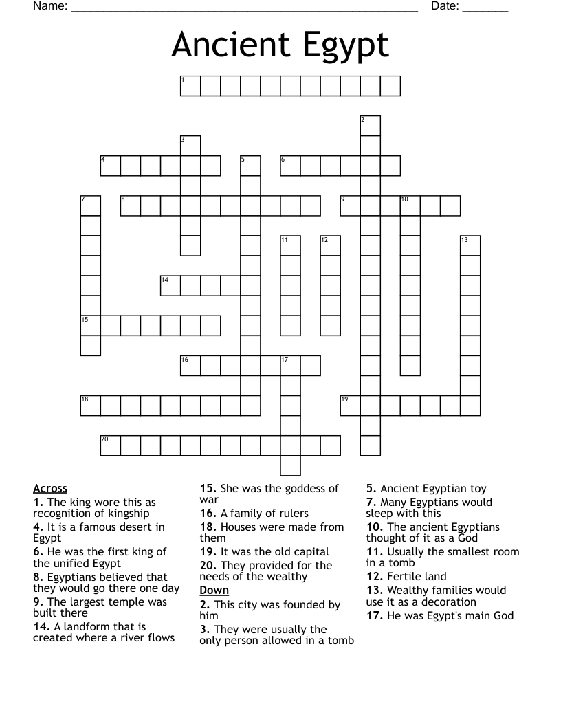 Ancient Egypt Crossword