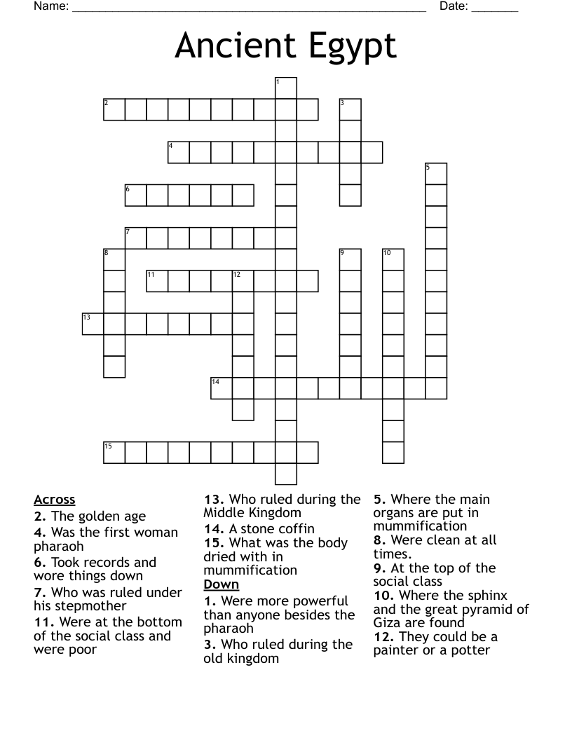Ancient Egypt Crossword