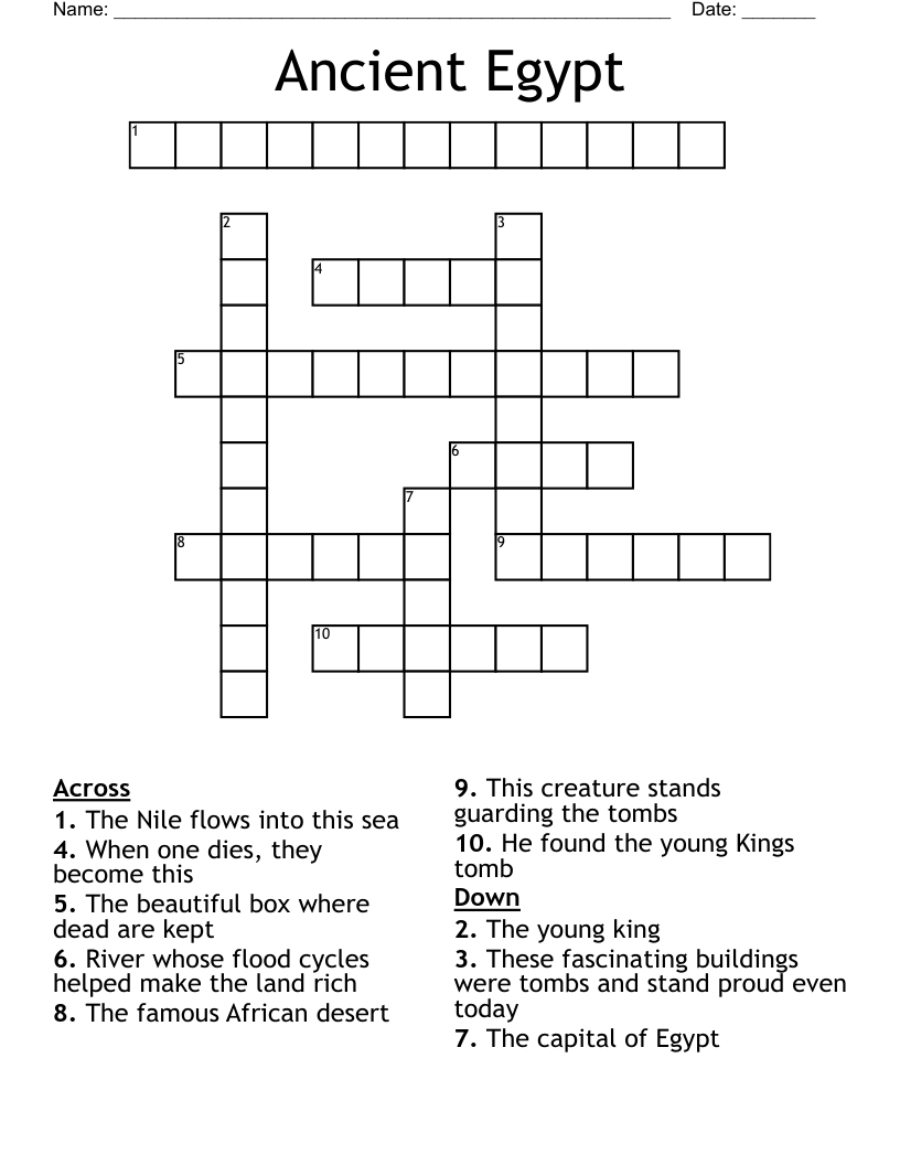Ancient Egypt Crossword