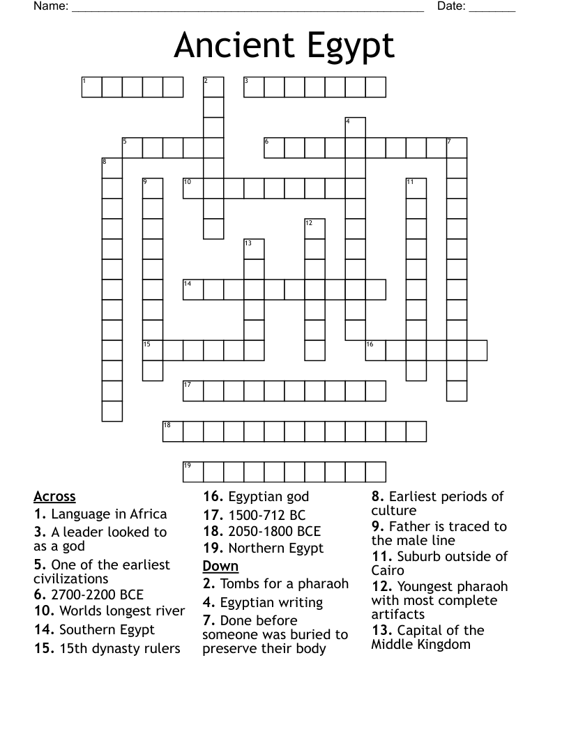 Ancient Egypt Crossword