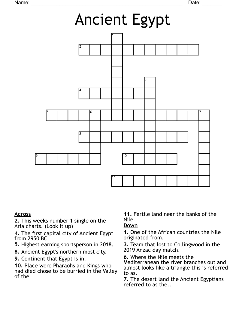 Ancient Egypt Crossword