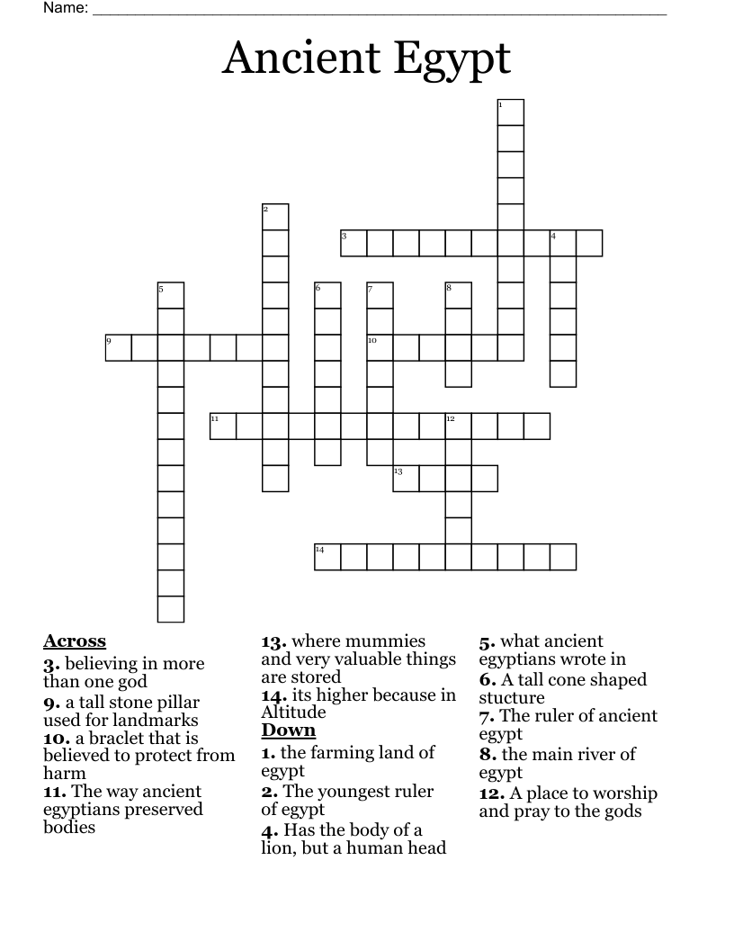 Ancient Egypt Crossword