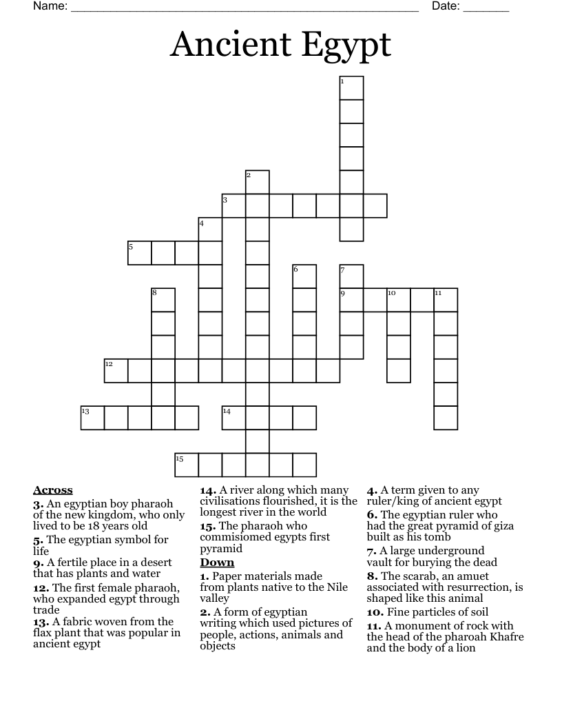 Ancient Egypt Crossword