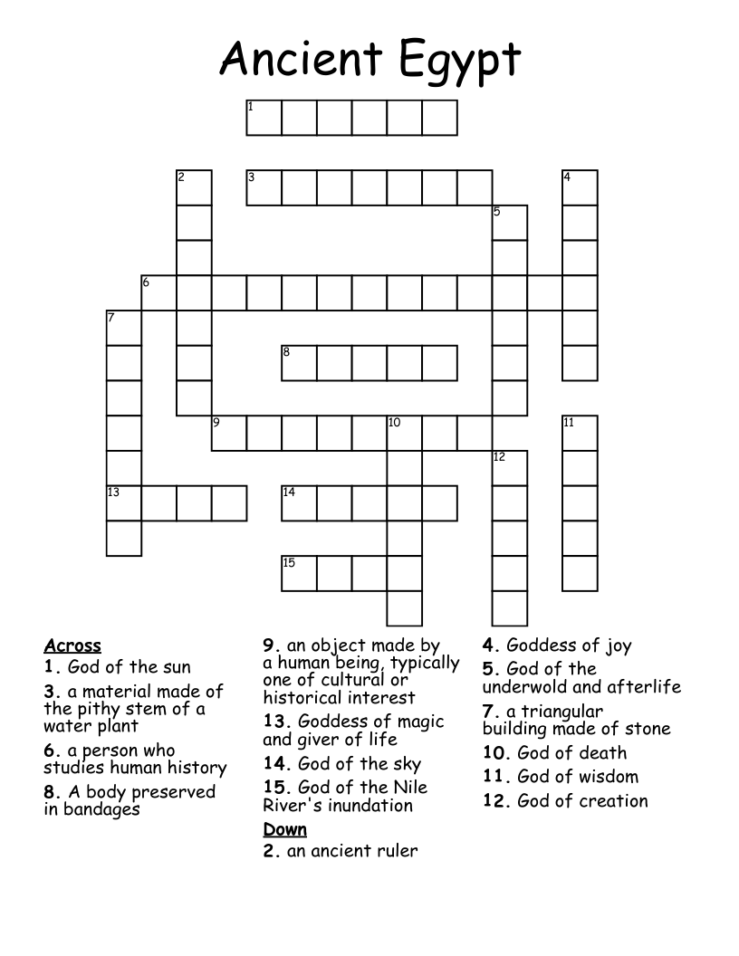Ancient Egypt Crossword
