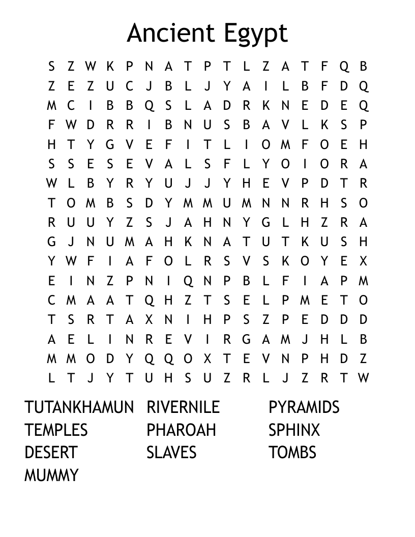 Ancient Egypt Word Search