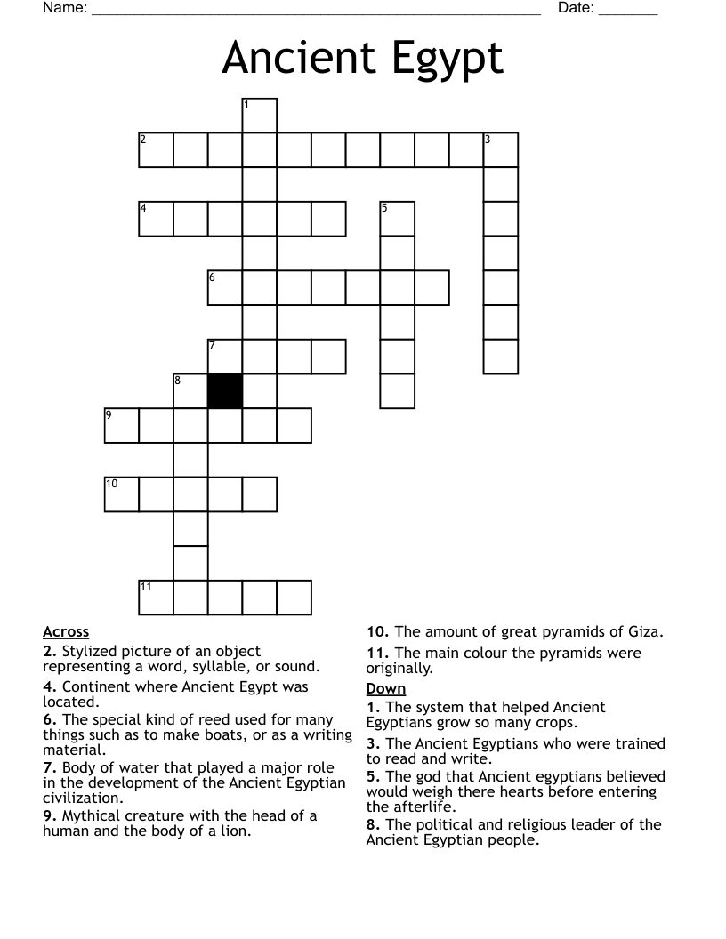 Ancient Egypt Crossword