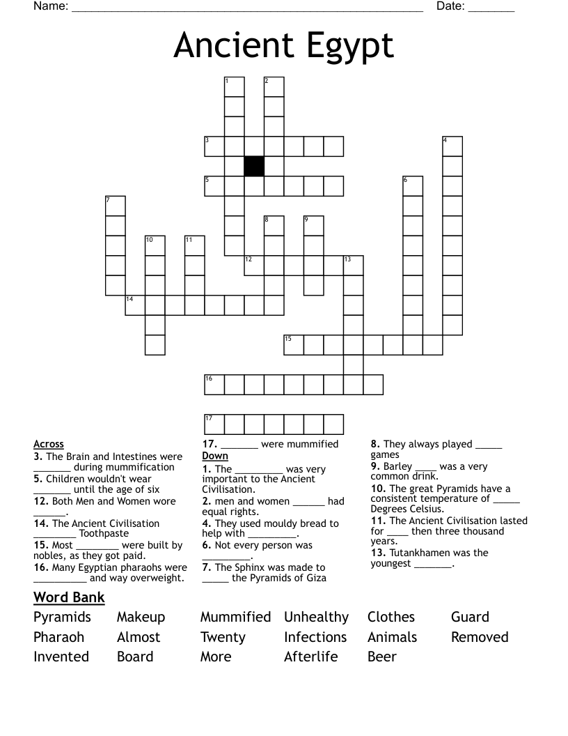 Ancient Egypt Crossword