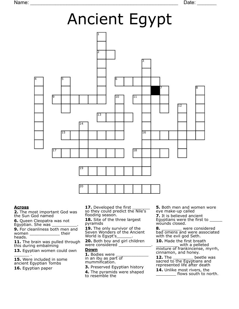 Ancient Egypt Crossword