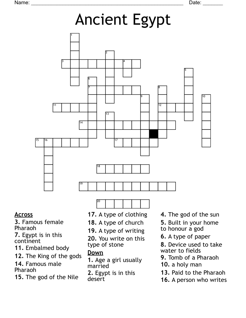 Ancient Egypt Crossword