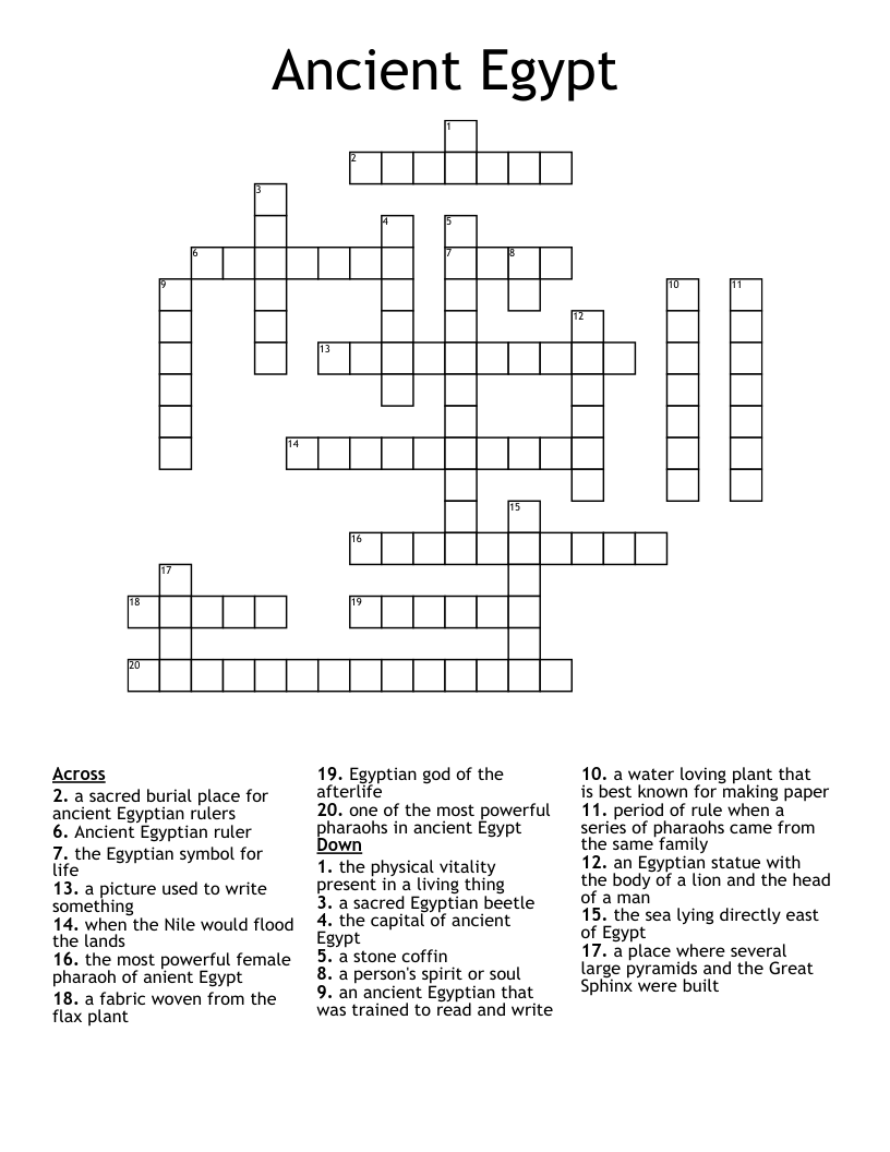Ancient Egypt Crossword