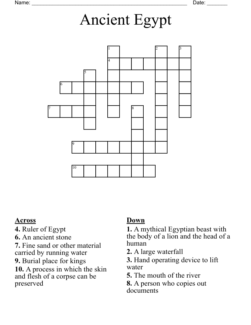 Ancient Egypt Crossword
