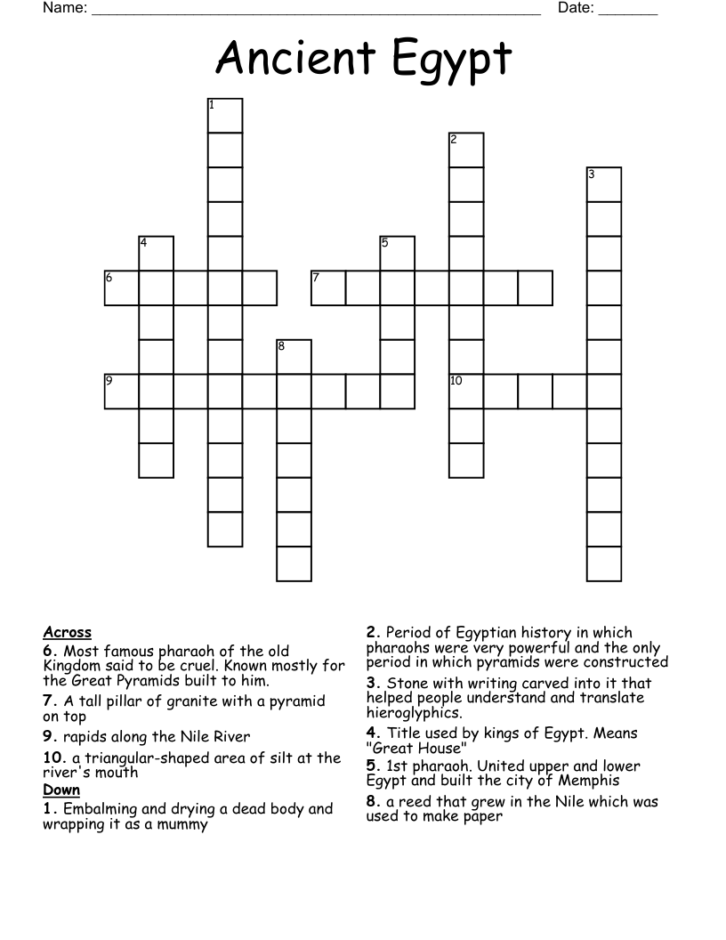 Ancient Egypt Crossword