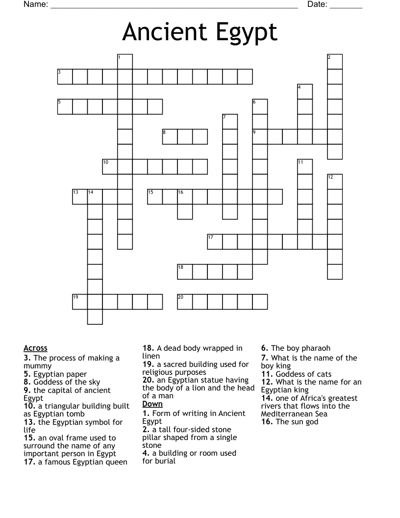 Ancient Egypt Crossword