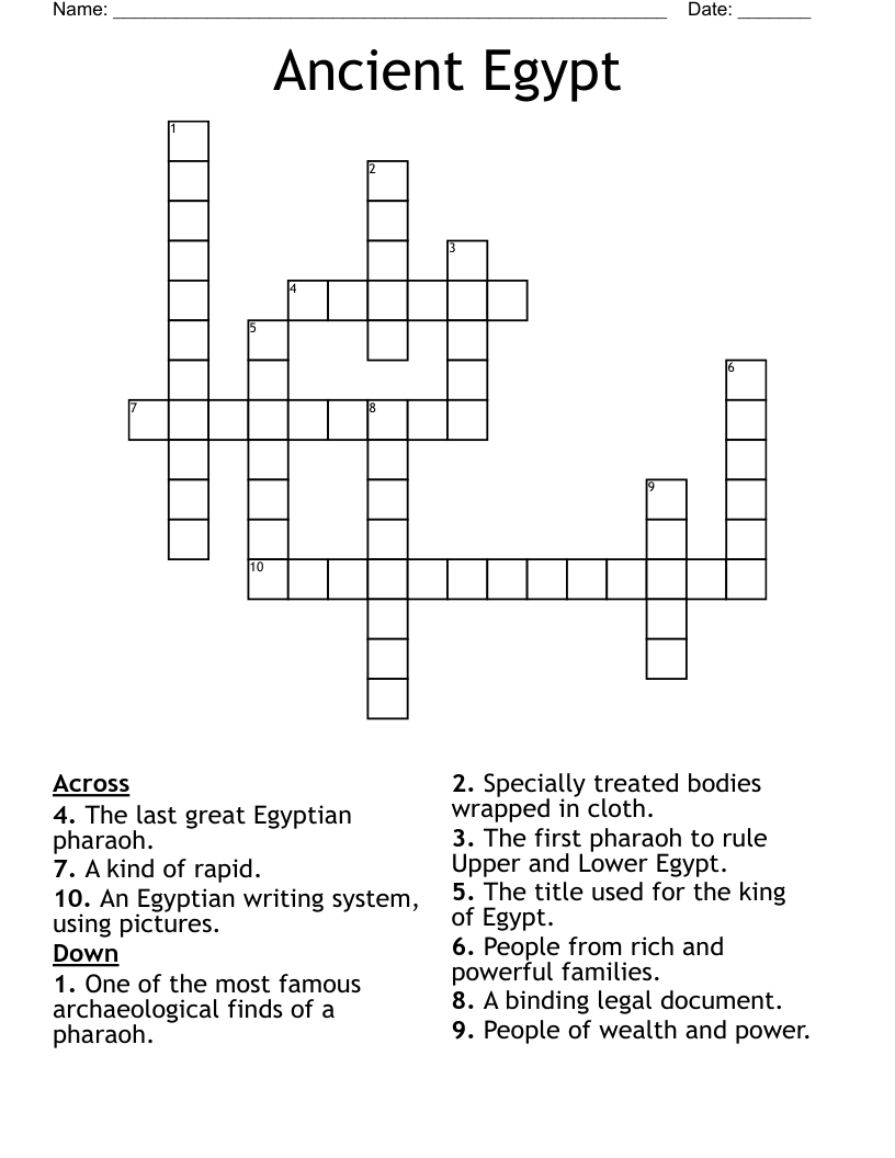 Ancient Egypt Crossword
