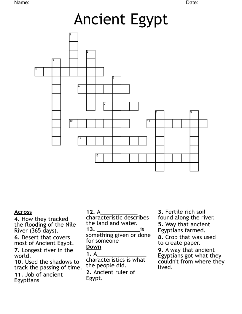Ancient Egypt Crossword
