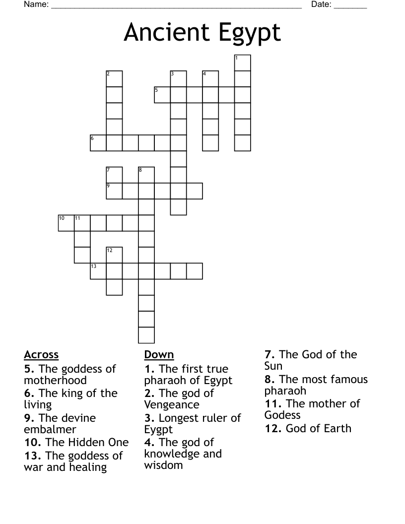 Ancient Egypt Crossword