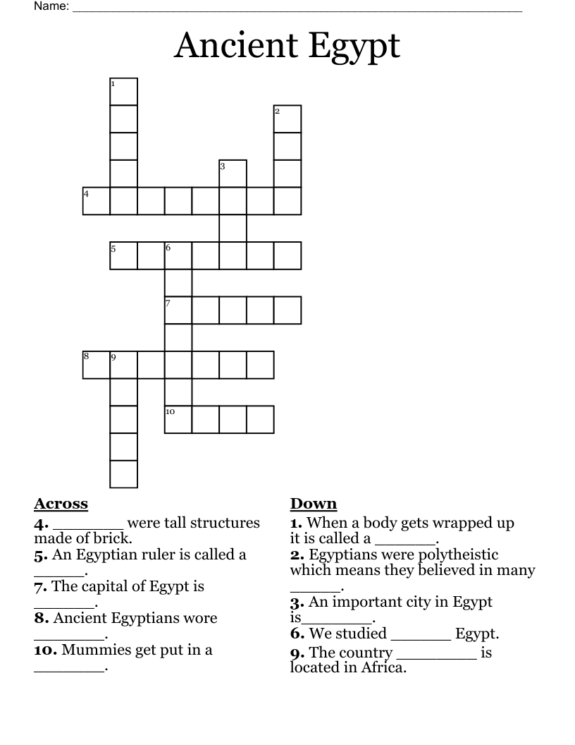 Ancient Egypt Crossword