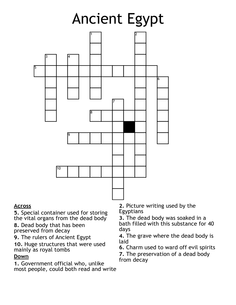 Ancient Egypt Crossword