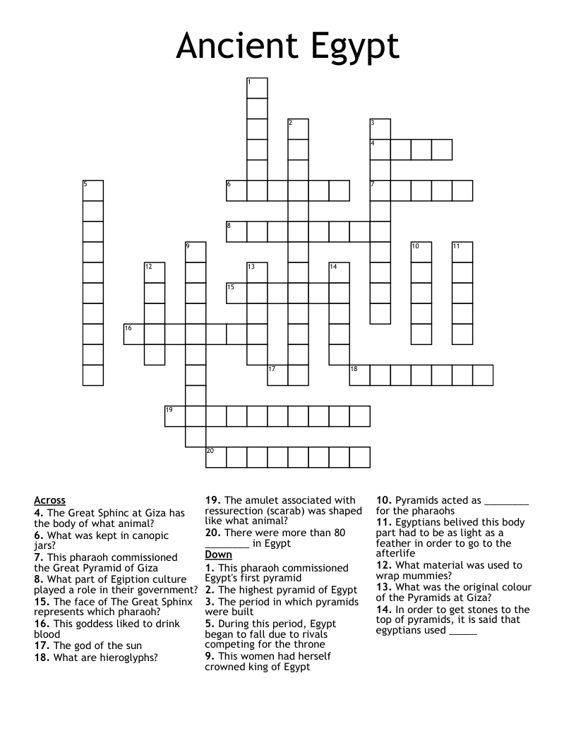 Ancient Egypt Crossword