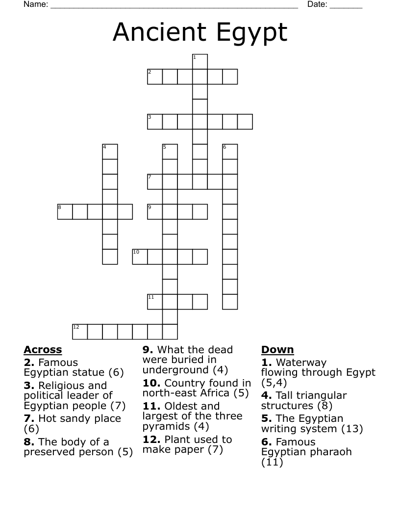 Ancient Egypt Crossword