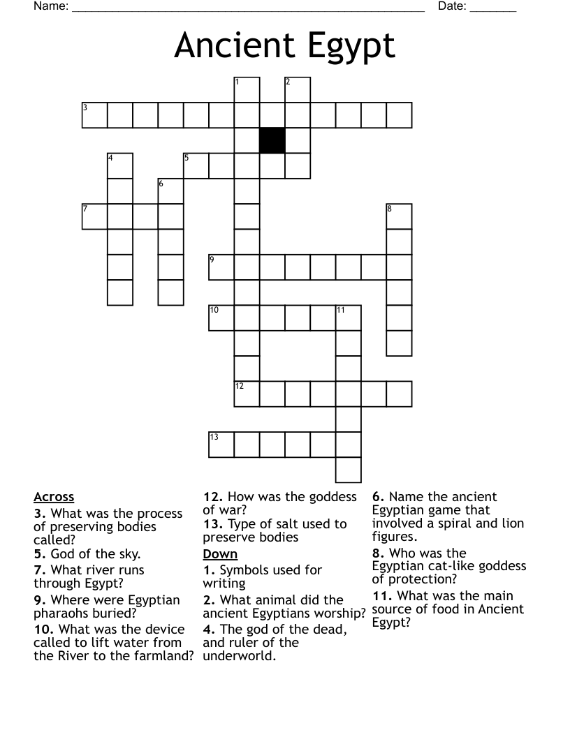Ancient Egypt Crossword
