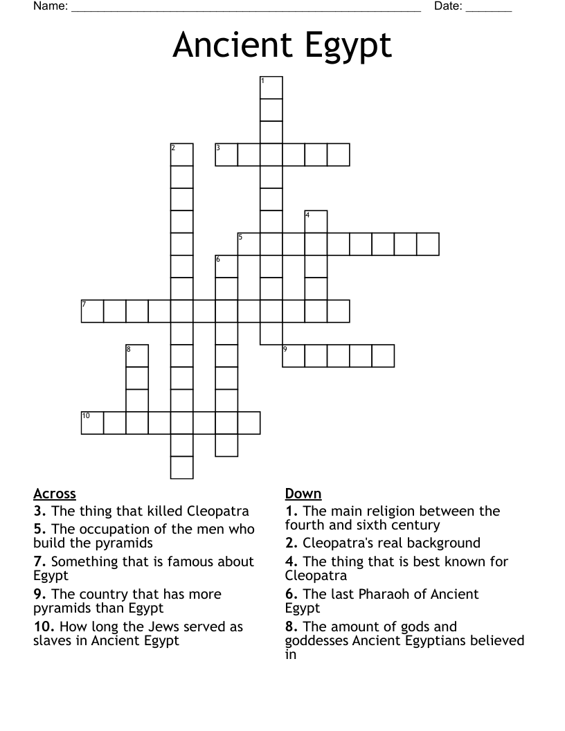 Ancient Egypt Crossword