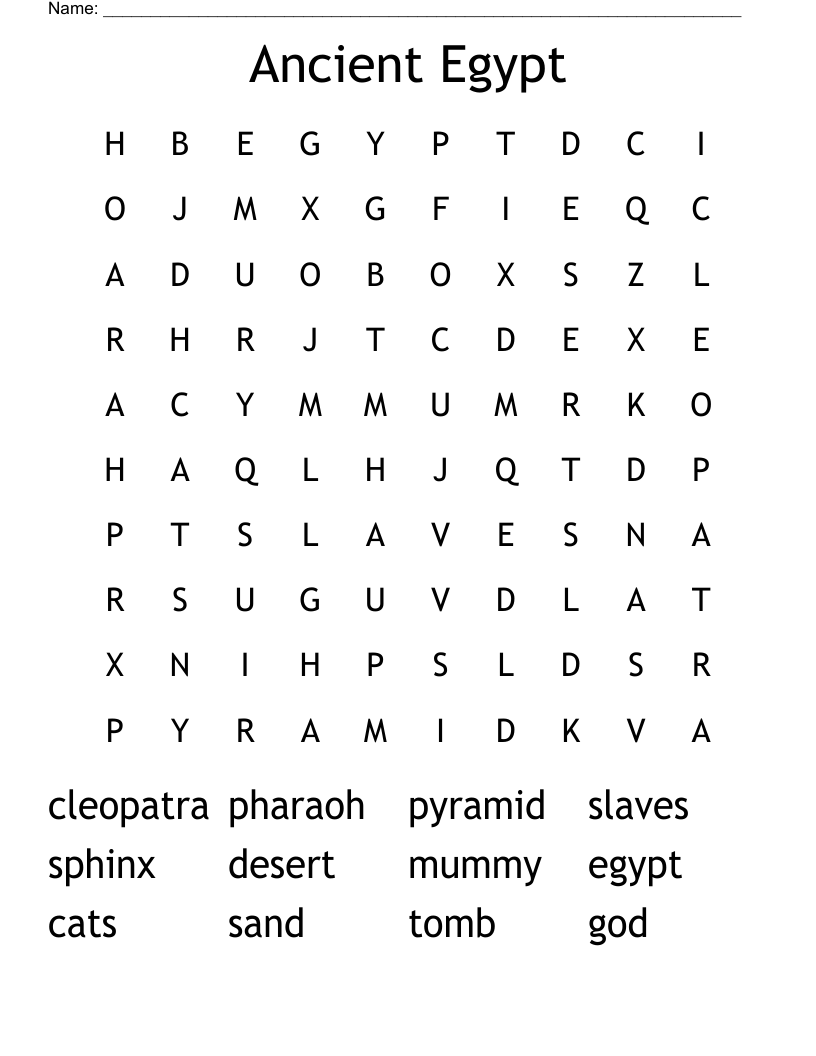 Ancient Egypt Word Search