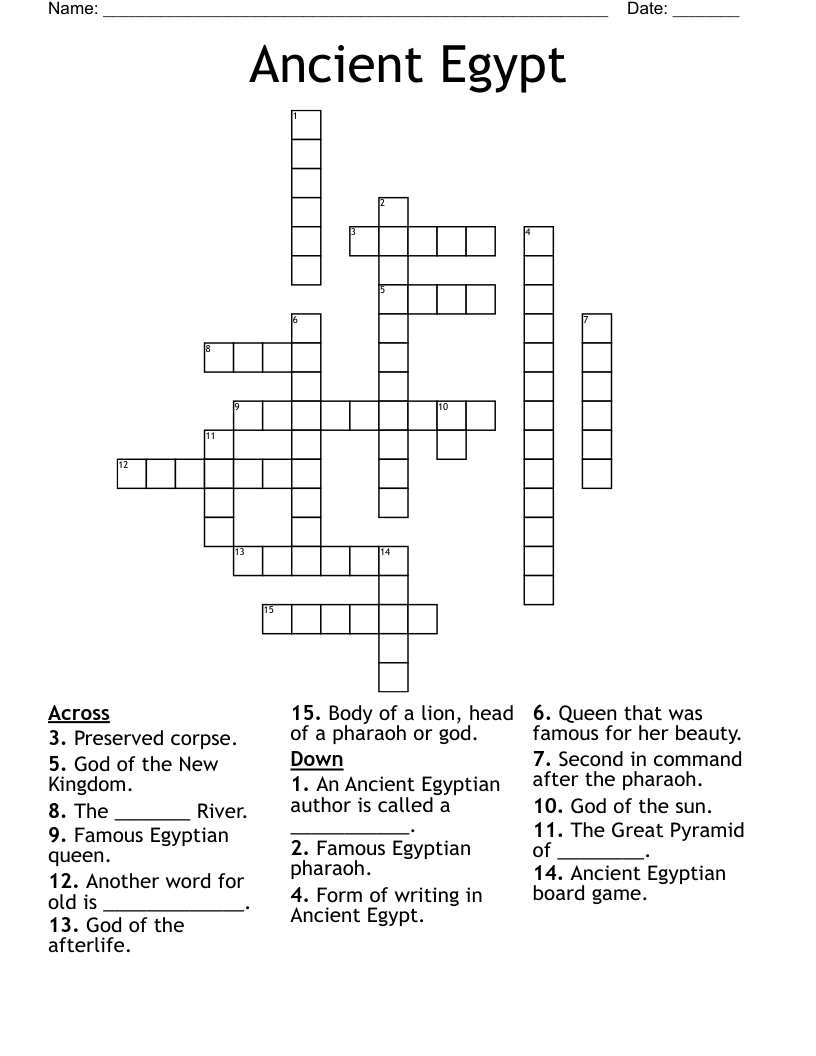 Ancient Egypt Crossword