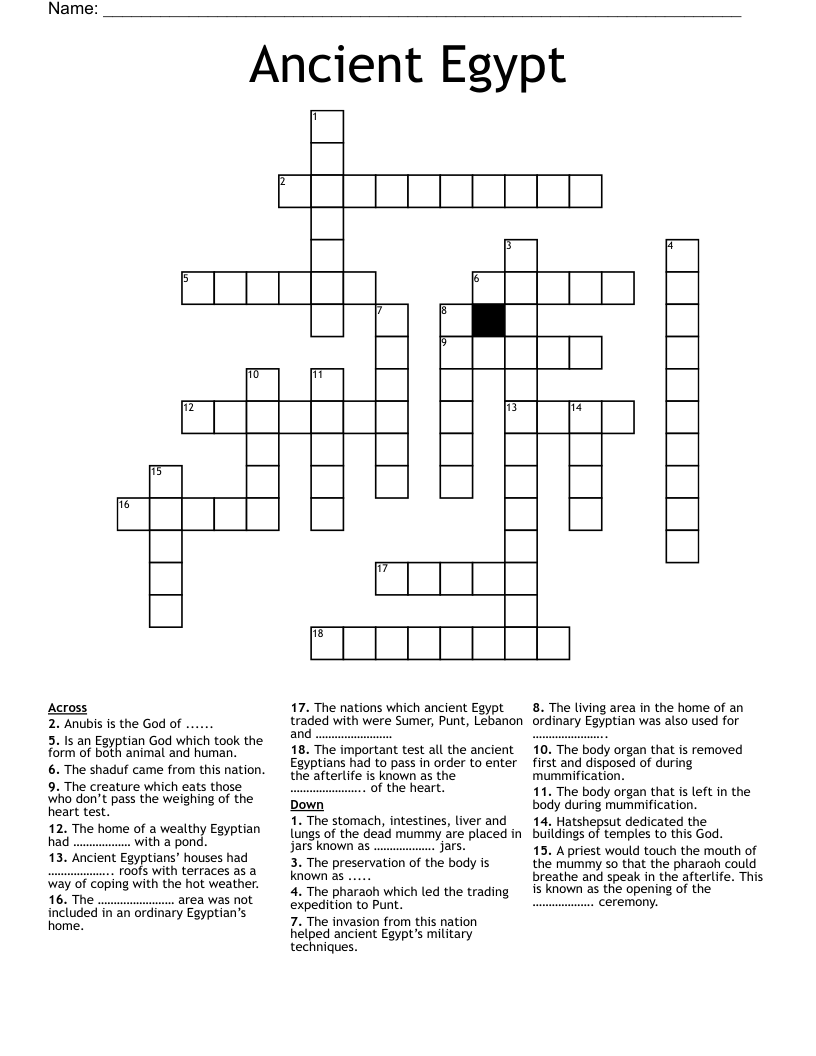 Ancient Egypt Crossword