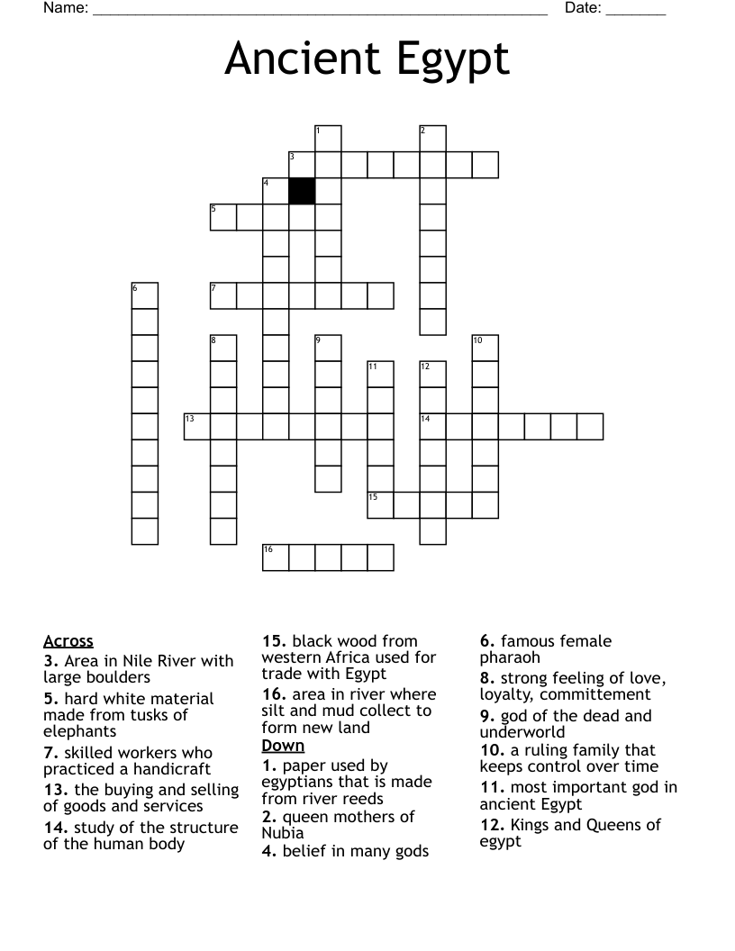 Ancient Egypt Crossword