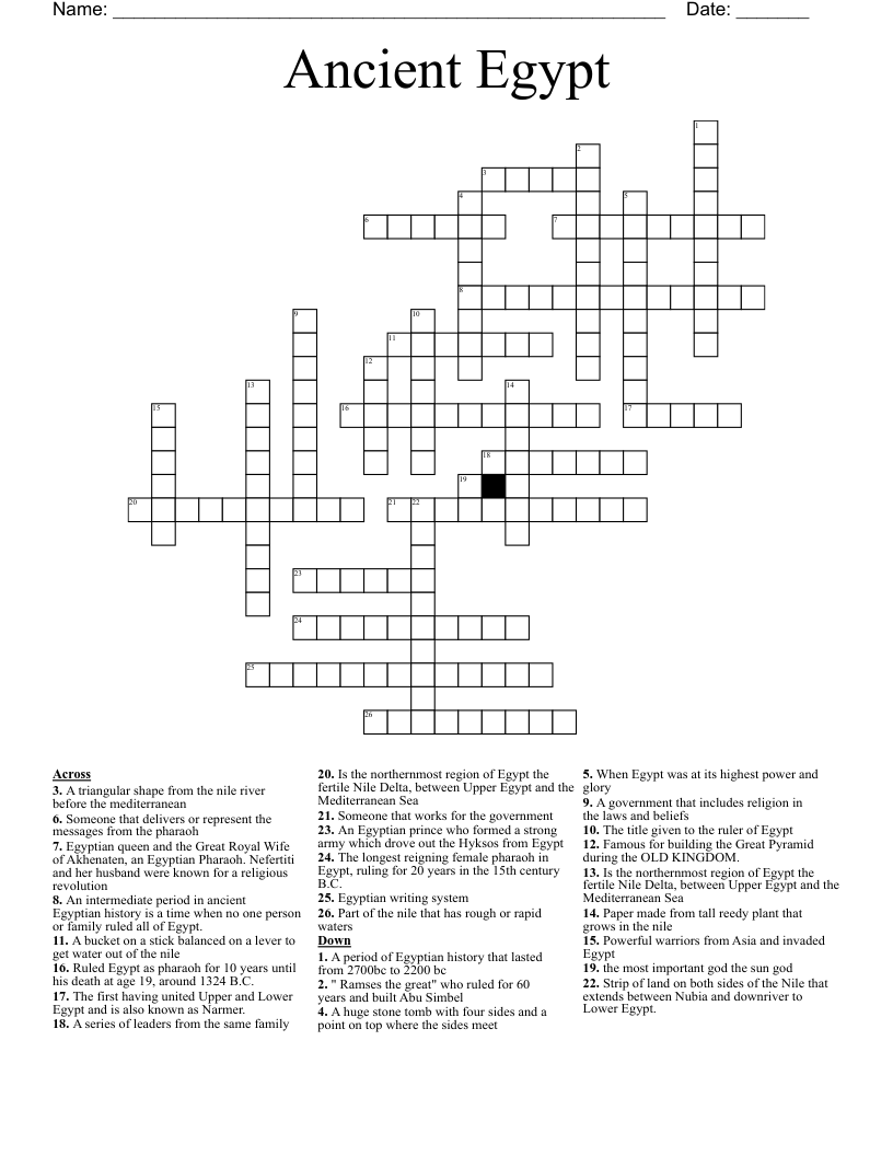 Ancient Egypt Crossword