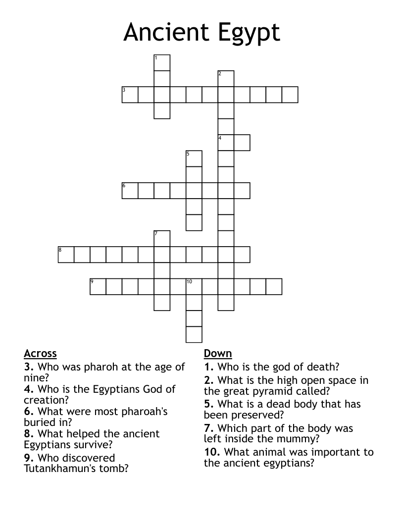 Ancient Egypt Crossword
