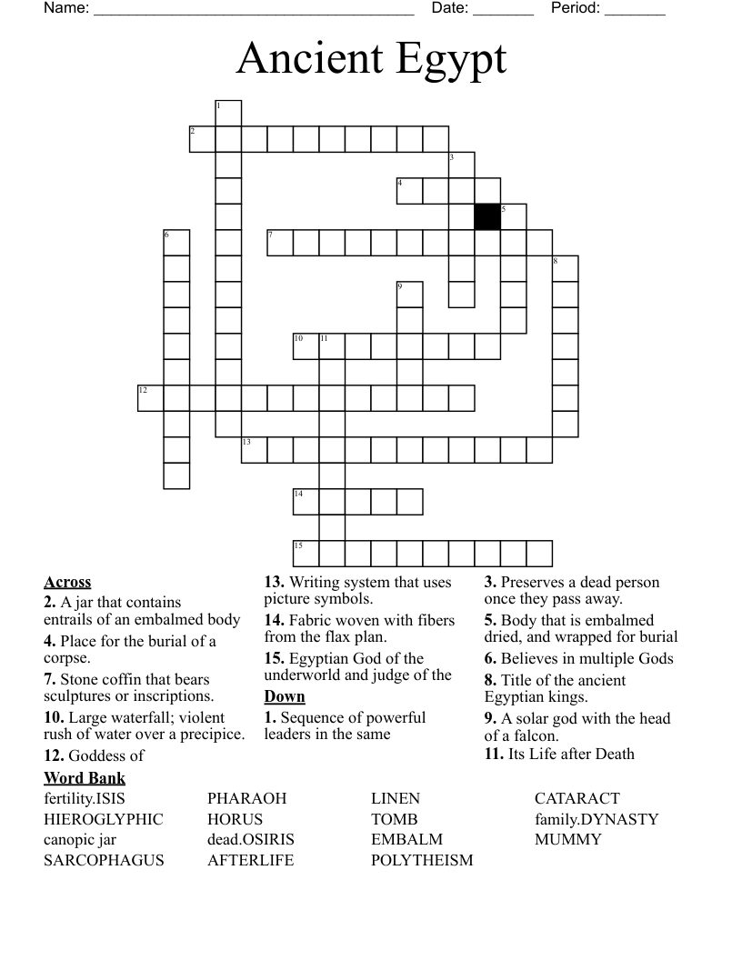 Ancient Egypt Crossword
