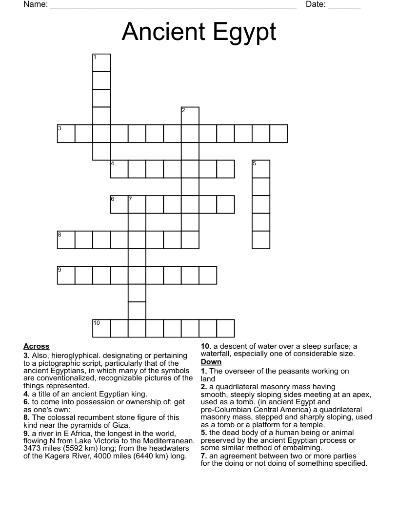 Ancient Egypt Crossword
