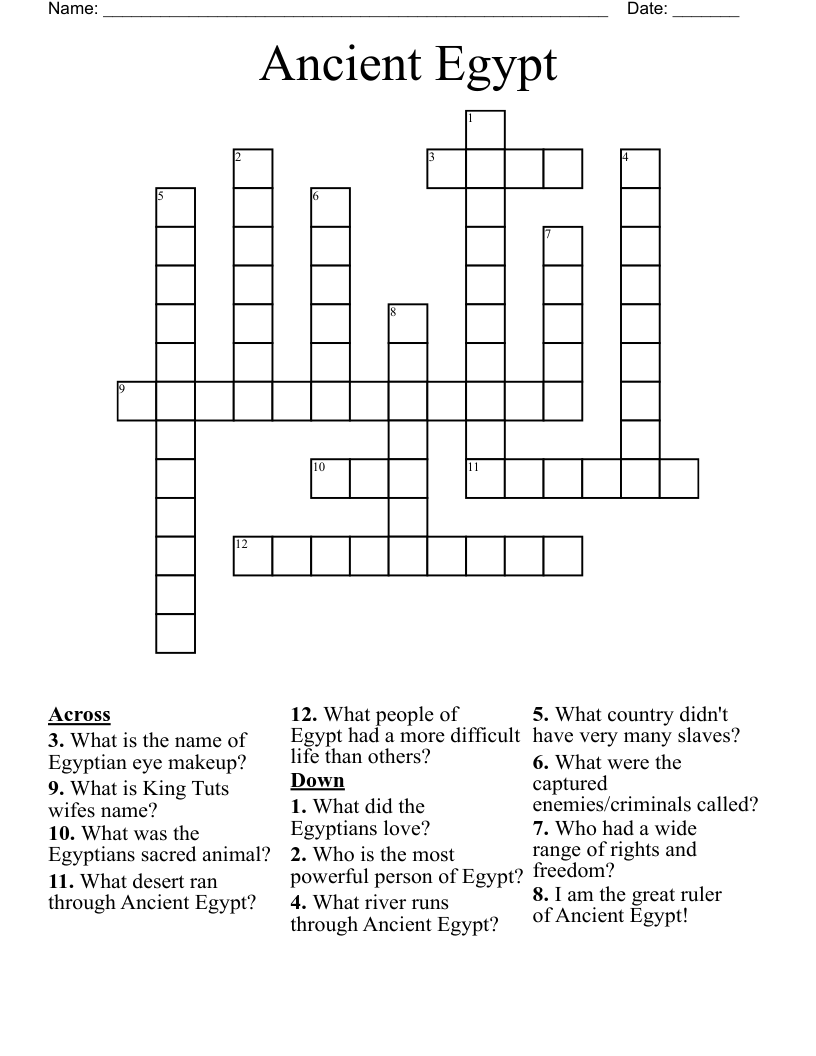 Ancient Egypt Crossword
