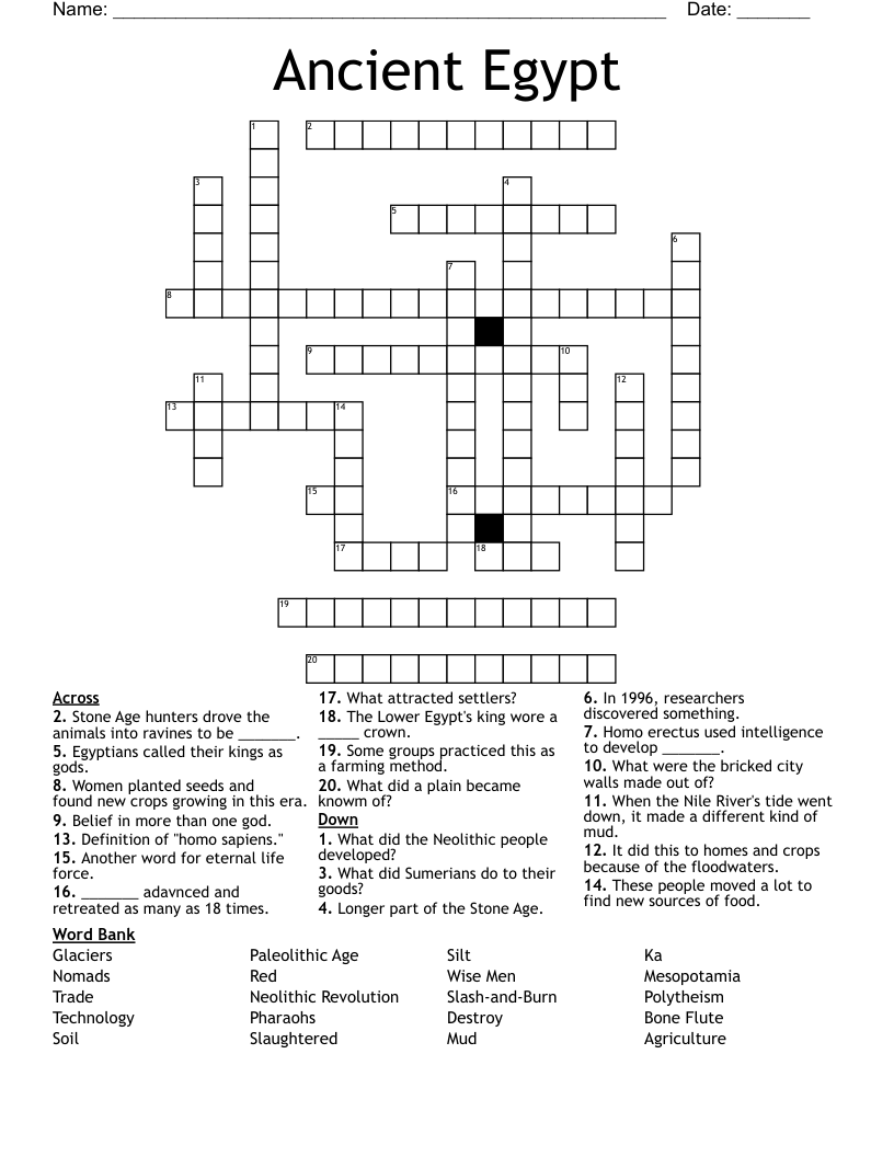 Ancient Egypt Crossword