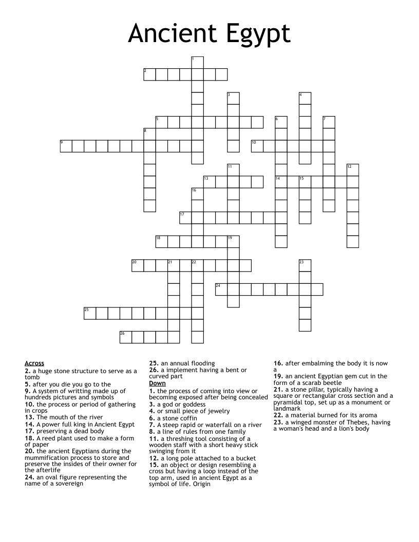Ancient Egypt Crossword