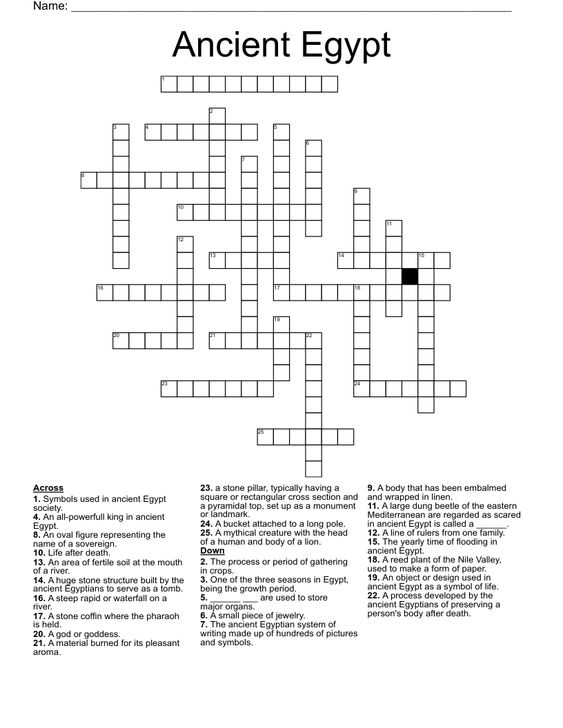 Ancient Egypt Crossword