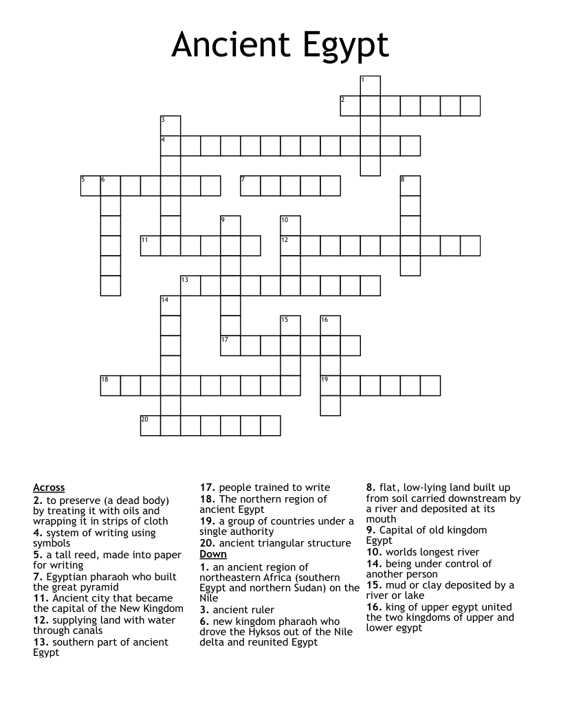 Ancient Egypt Crossword