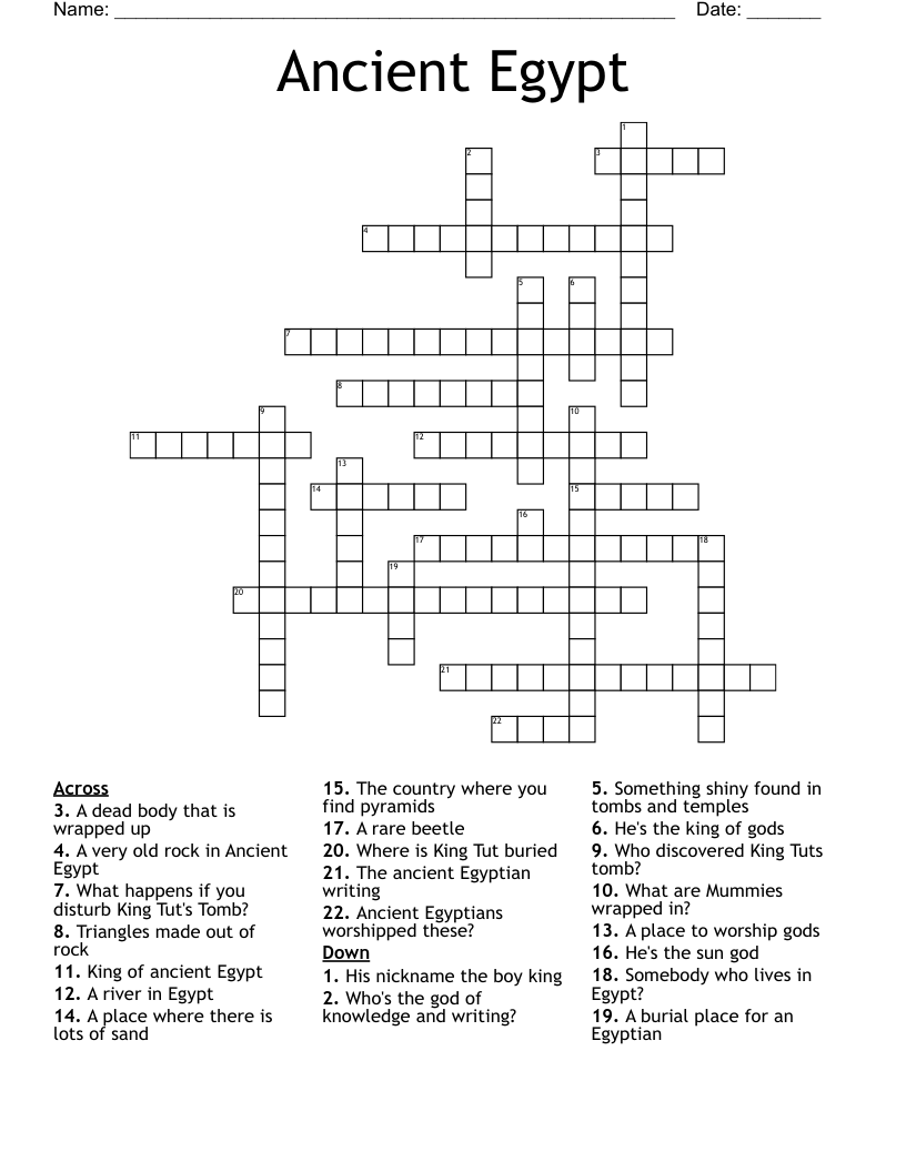 Ancient Egypt Crossword