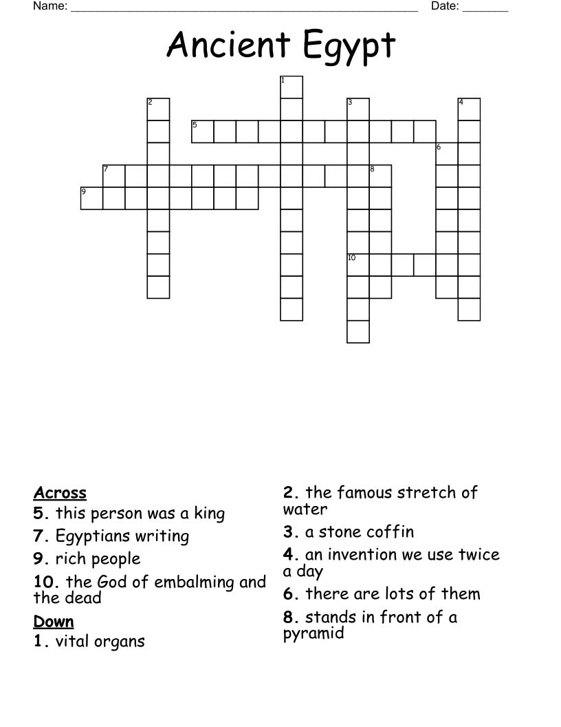 Ancient Egypt Crossword