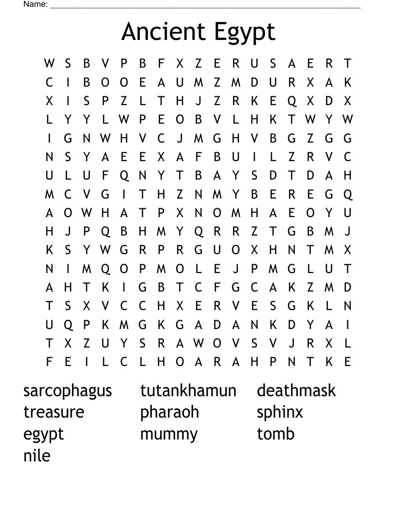 Ancient Egypt Word Search
