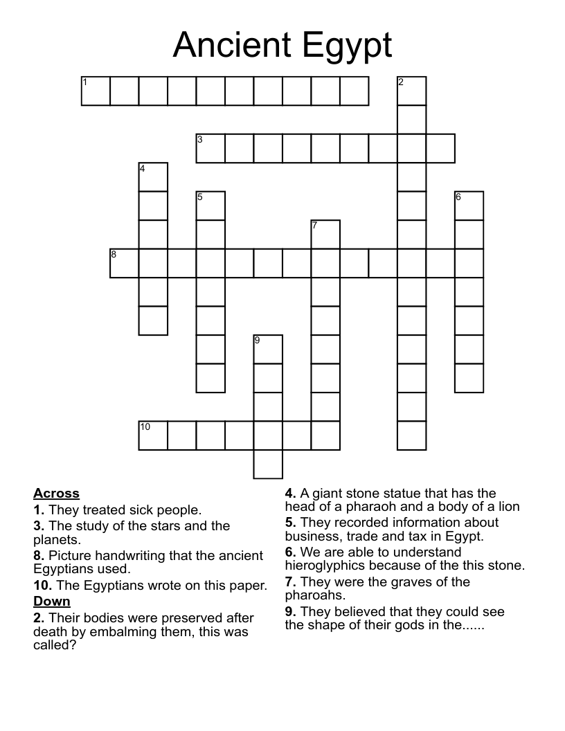 Ancient Egypt Crossword
